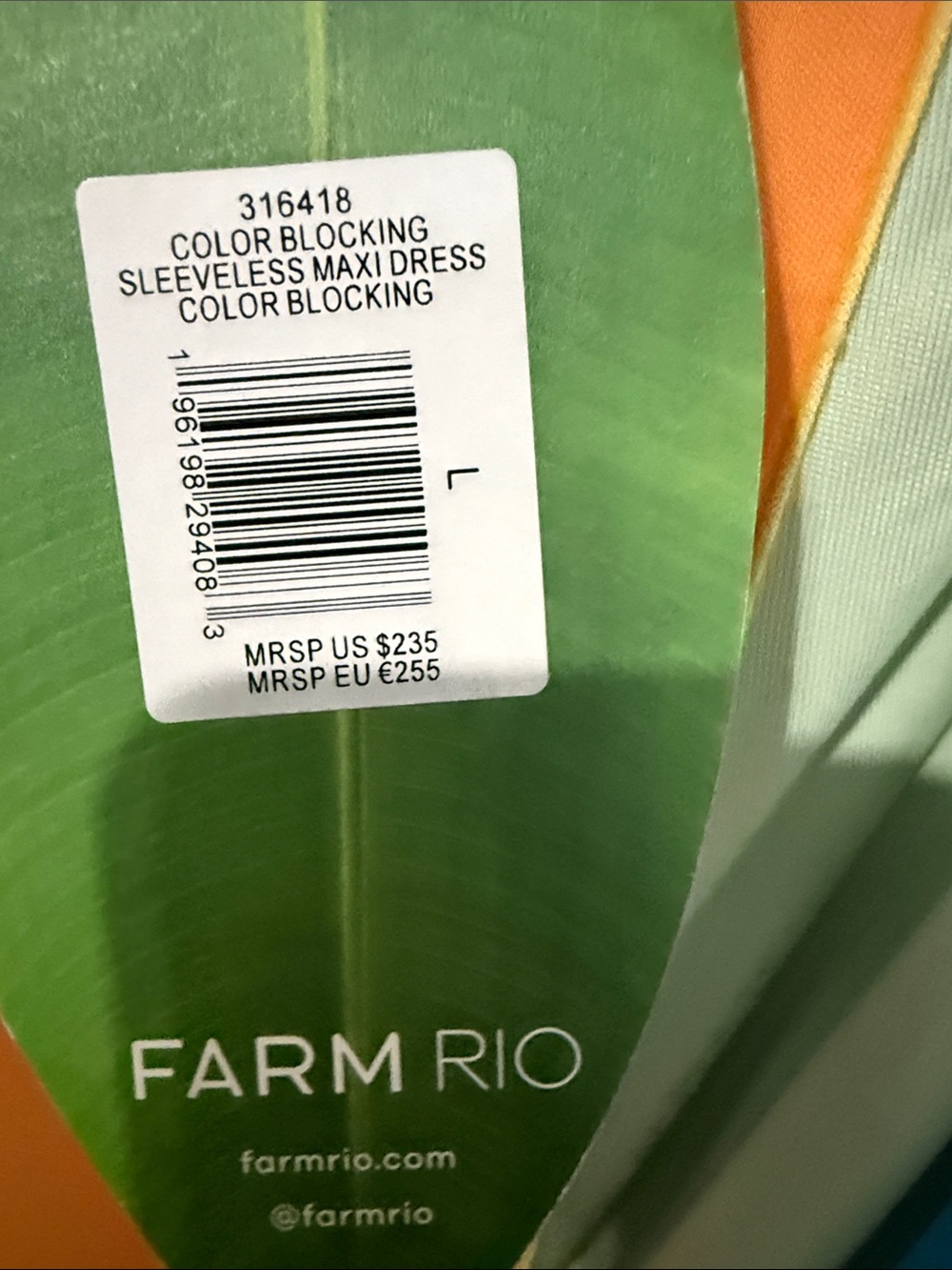 Farm Rio Cutout Color-Block Jersey Midi Dress Size Large NWT - Picture 8 of 9
